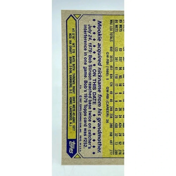 Mookie Wilson #625 New York Mets Vintage 1987 Topps TCG MLB Mint - Picture 5 of 6